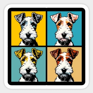 Pop Retro Wire Fox Terrier Art - Cute Puppy Sticker